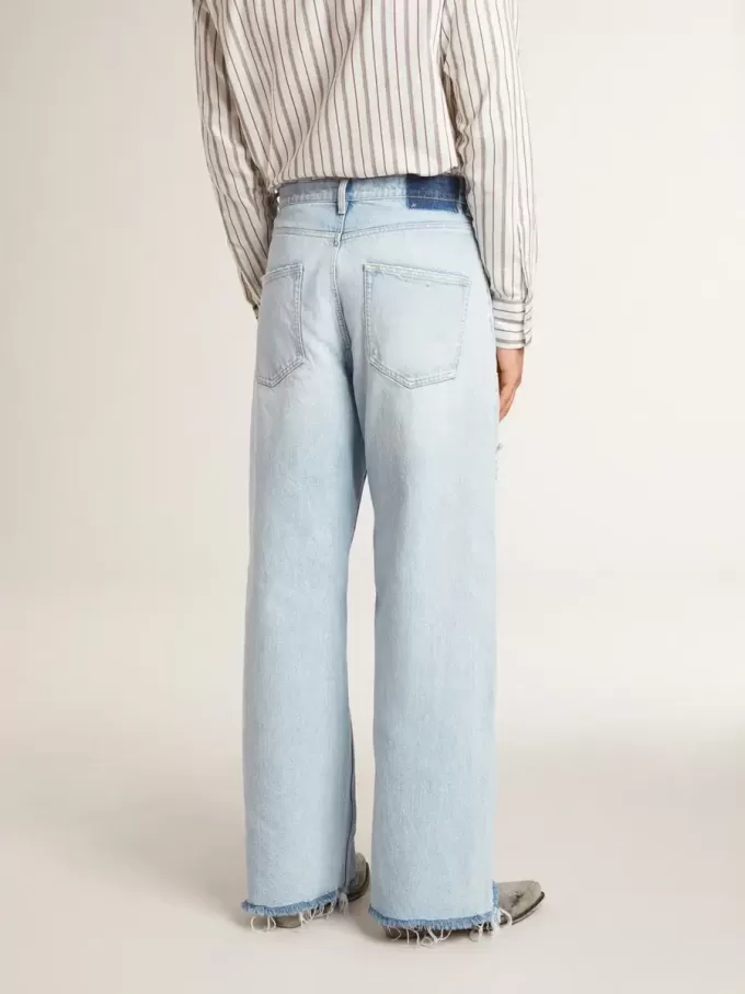 Pantaloni pentru bărbați din denim cu efect uzat