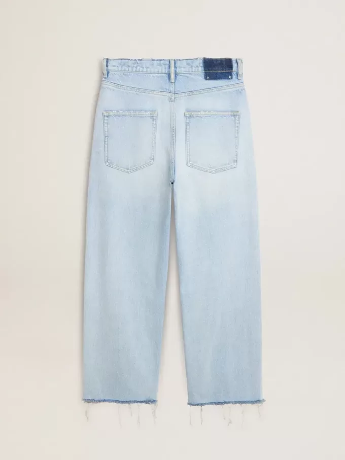Pantaloni pentru bărbați din denim cu efect uzat