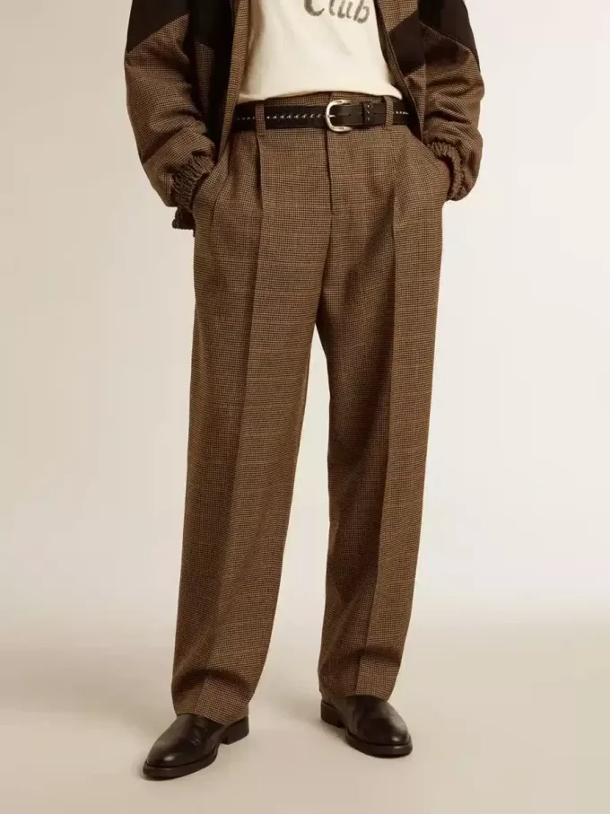 Pantaloni pentru bărbați în trei culori, cu model houndstooth Pantaloni pentru bărbați în trei culori, cu model houndstooth