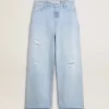 Pantaloni pentru femei din denim cu efect uzat