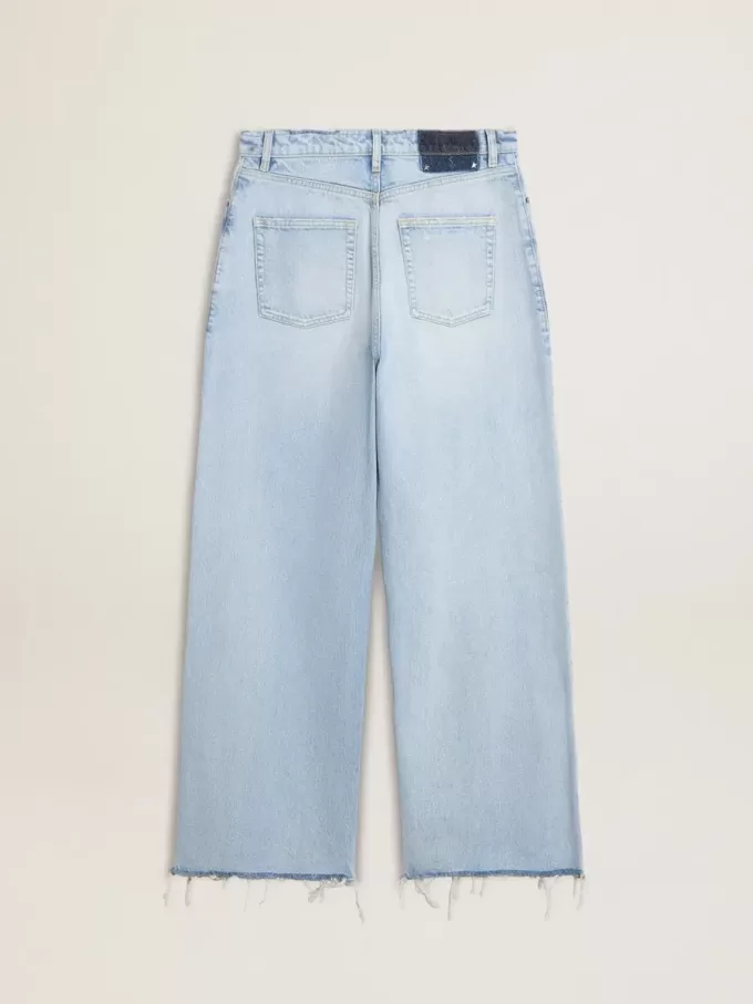 Pantaloni pentru femei din denim cu efect uzat
