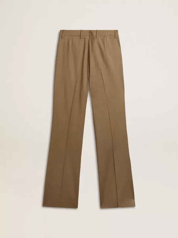 Pantaloni pentru femei din țesătură de lână croită în culoarea gri porumbel Pantaloni pentru femei din țesătură de lână croită în culoarea gri porumbel