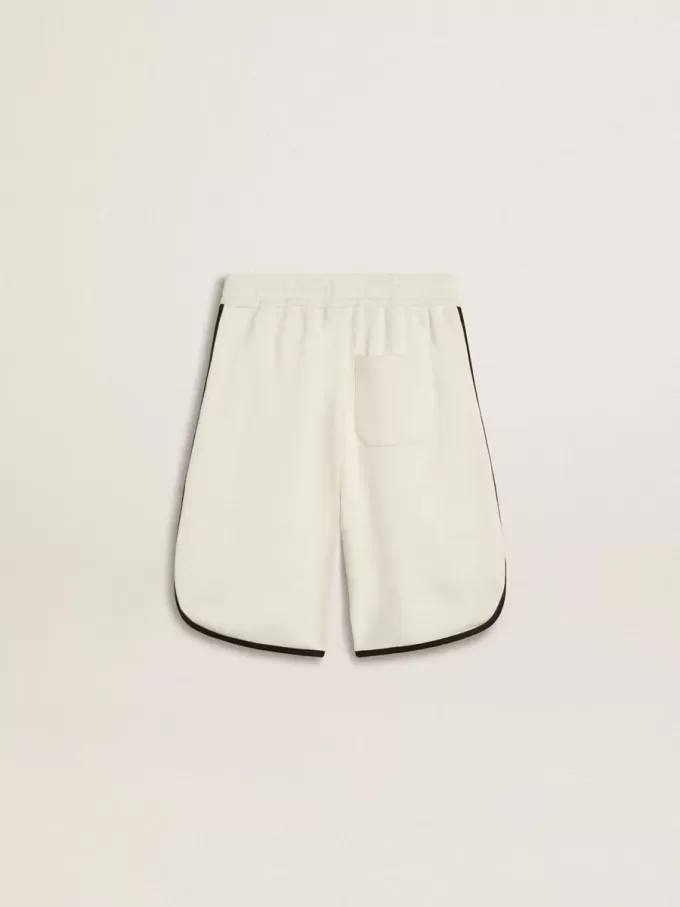 Pantaloni scurți albi pentru băieți cu logo brodat