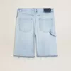 Pantaloni scurți Bermuda din denim pentru bărbați, cu efect uzat Pantaloni scurți Bermuda din denim pentru bărbați, cu efect uzat
