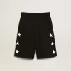 Pantaloni scurți bermuda negri pentru băieți, cu stele albe