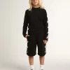 Pantaloni scurți bermuda negri pentru băieți, cu stele albe
