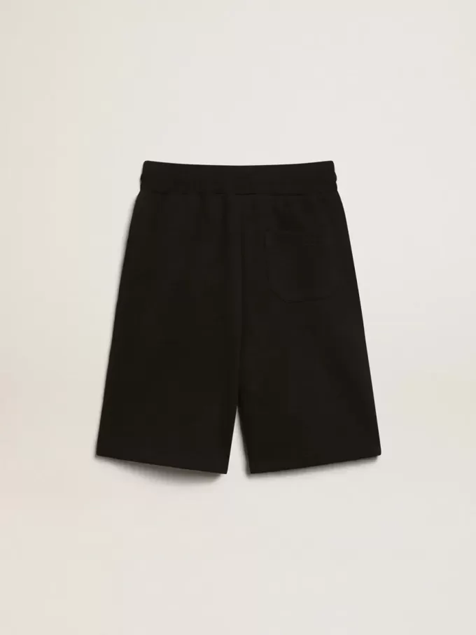 Pantaloni scurți bermuda negri pentru băieți, cu stele albe