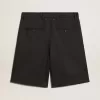 Pantaloni scurți bermuda pentru bărbați din lână albastră închisă Pantaloni scurți bermuda pentru bărbați din lână albastră închisă