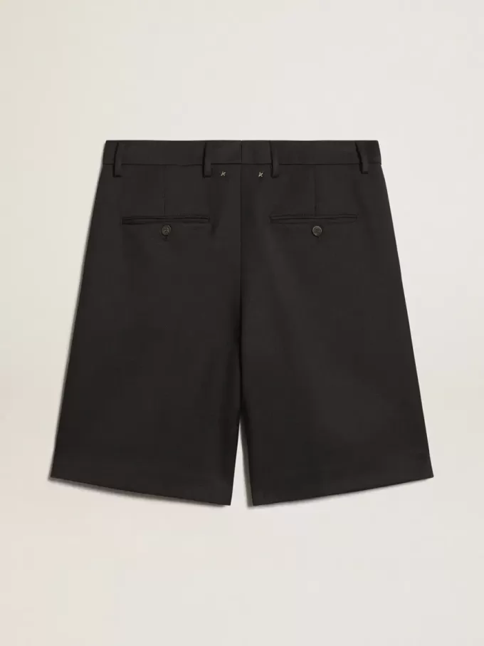 Pantaloni scurți bermuda pentru bărbați din lână albastră închisă Pantaloni scurți bermuda pentru bărbați din lână albastră închisă