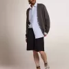 Pantaloni scurți bermuda pentru bărbați din lână albastră închisă Pantaloni scurți bermuda pentru bărbați din lână albastră închisă
