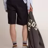 Pantaloni scurți bermuda pentru bărbați din lână albastră închisă Pantaloni scurți bermuda pentru bărbați din lână albastră închisă