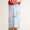 Pantaloni scurți Bermuda pentru femei din denim cu efect uzat Pantaloni scurți Bermuda pentru femei din denim cu efect uzat