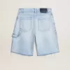 Pantaloni scurți Bermuda pentru femei din denim cu efect uzat Pantaloni scurți Bermuda pentru femei din denim cu efect uzat