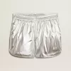 Pantaloni scurți de alergare pentru bărbați din țesătură argintie
