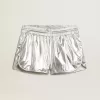 Pantaloni scurți de alergare pentru femei din țesătură argintie Pantaloni scurți de alergare pentru femei din țesătură argintie