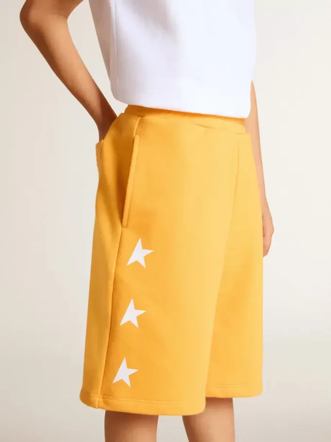 Pantaloni scurți galben muștar pentru băieți
