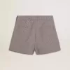 Pantaloni scurți mini pentru femei, din lână cu model houndstooth, de culoare gri Pantaloni scurți mini pentru femei, din lână cu model houndstooth, de culoare gri