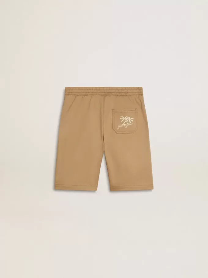 Pantaloni scurți pentru băieți din bumbac bej