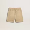 Pantaloni scurți pentru fete, de culoare nisip, cu logo brodat Pantaloni scurți pentru fete, de culoare nisip, cu logo brodat
