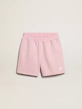 Pantaloni scurți pentru fete, roz cu stea albă