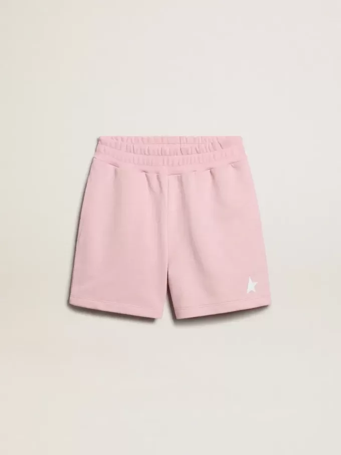 Pantaloni scurți pentru fete, roz cu stea albă Pantaloni scurți pentru fete, roz cu stea albă