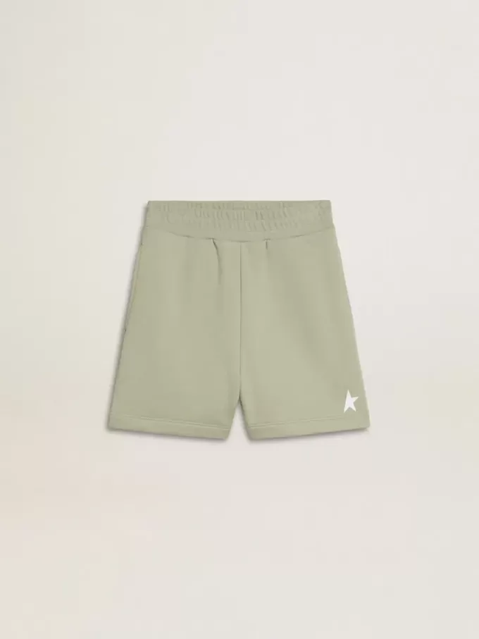 Pantaloni scurți verde deschis cu stea albă Pantaloni scurți verde deschis cu stea albă