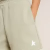 Pantaloni scurți verde deschis cu stea albă Pantaloni scurți verde deschis cu stea albă