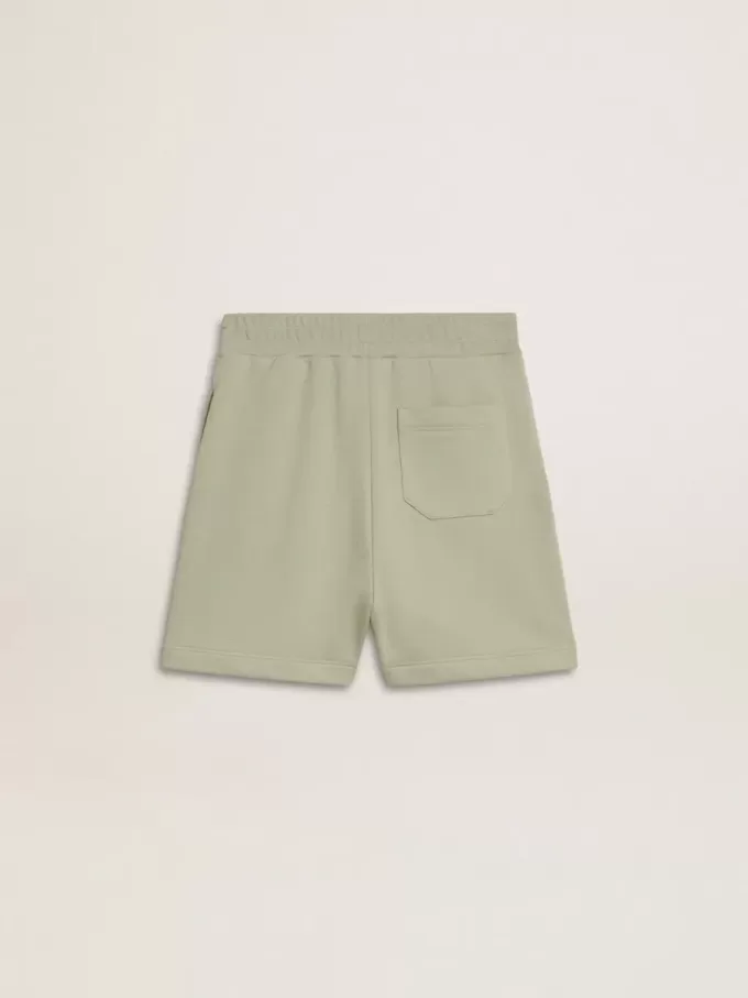 Pantaloni scurți verde deschis cu stea albă Pantaloni scurți verde deschis cu stea albă