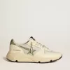 Pantofi Running Sole LTD pentru femei, din nailon și piele nappa, cu stea din nubuc și bandă la călcâi