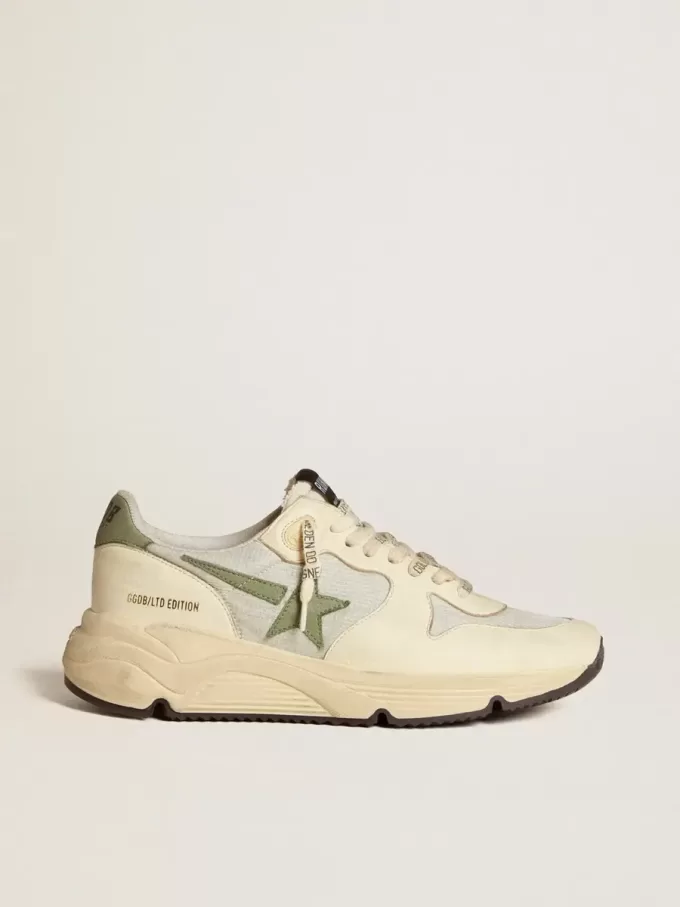 Pantofi Running Sole LTD pentru femei, din nailon și piele nappa, cu stea din nubuc și bandă la călcâi