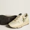 Pantofi Running Sole LTD pentru femei, din nailon și piele nappa, cu stea din nubuc și bandă la călcâi