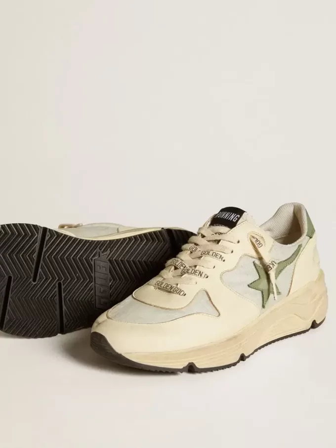 Pantofi Running Sole LTD pentru femei, din nailon și piele nappa, cu stea din nubuc și bandă la călcâi