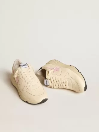 Pantofi Running Sole pentru femei din piele nappa, cu stea din piele roz și talpă din piele albastră Pantofi Running Sole pentru femei din piele nappa, cu stea din piele roz și talpă din piele albastră