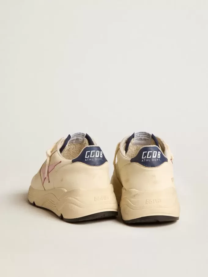 Pantofi Running Sole pentru femei din piele nappa, cu stea din piele roz și talpă din piele albastră Pantofi Running Sole pentru femei din piele nappa, cu stea din piele roz și talpă din piele albastră
