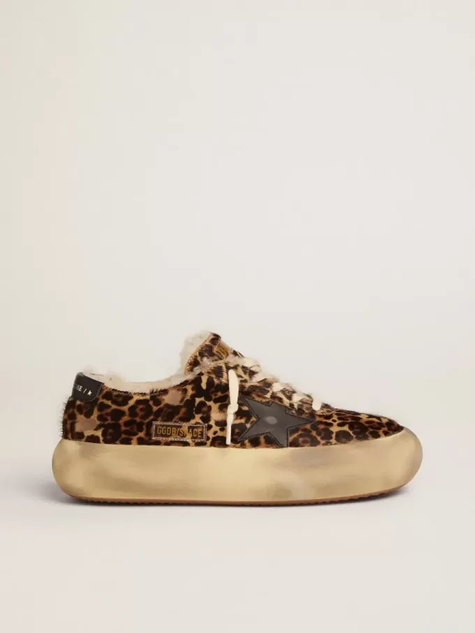 Pantofi Space-Star din piele de ponei cu imprimeu animalier și căptușeală din piele de oaie Pantofi Space-Star din piele de ponei cu imprimeu animalier și căptușeală din piele de oaie