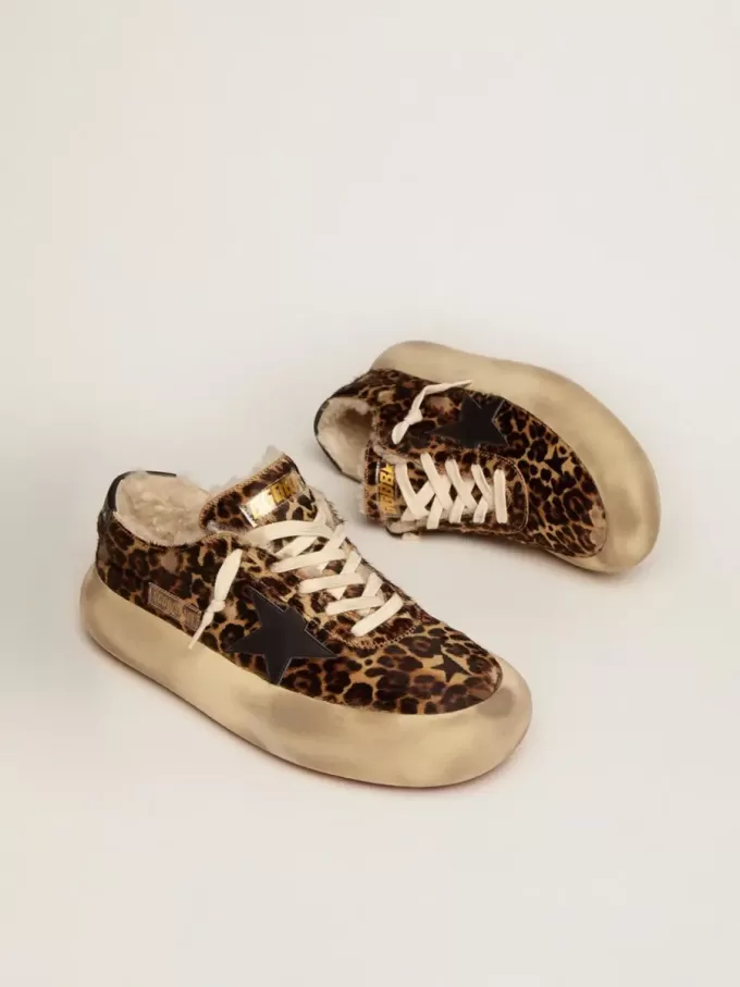 Pantofi Space-Star din piele de ponei cu imprimeu animalier și căptușeală din piele de oaie Pantofi Space-Star din piele de ponei cu imprimeu animalier și căptușeală din piele de oaie