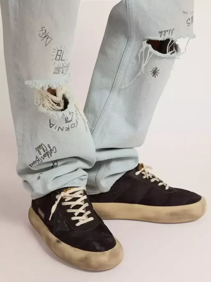 Pantofi Space-Star pentru bărbați din nailon negru matlasat cu căptușeală din piele de oaie Pantofi Space-Star pentru bărbați din nailon negru matlasat cu căptușeală din piele de oaie
