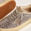 Pantofi Space-Star pentru femei, argintii cu sclipici și căptușeală din piele de oaie Pantofi Space-Star pentru femei, argintii cu sclipici și căptușeală din piele de oaie