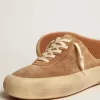 Pantofi Space-Star Sabot pentru femei, din piele de căprioară de culoare tutun, cu căptușeală din piele de oaie Pantofi Space-Star Sabot pentru femei, din piele de căprioară de culoare tutun, cu căptușeală din piele de oaie