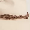 Pălărie fedora de culoarea pergamentului, cu bandă din piele Pălărie fedora de culoarea pergamentului, cu bandă din piele