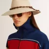 Pălărie fedora de culoarea pergamentului, cu bandă din piele Pălărie fedora de culoarea pergamentului, cu bandă din piele