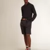Polo cu mâneci lungi pentru bărbați, din lână merino albastru închis Polo cu mâneci lungi pentru bărbați, din lână merino albastru închis