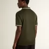 Polo din tricou verde militar pentru bărbați, cu broderie Polo din tricou verde militar pentru bărbați, cu broderie
