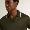 Polo din tricou verde militar pentru bărbați, cu broderie Polo din tricou verde militar pentru bărbați, cu broderie
