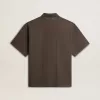 Polo pentru bărbați din bumbac, de culoare gri antracit, cu broderie Polo pentru bărbați din bumbac, de culoare gri antracit, cu broderie