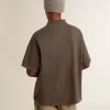Polo pentru bărbați din bumbac, de culoare gri antracit, cu broderie Polo pentru bărbați din bumbac, de culoare gri antracit, cu broderie