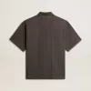 Polo pentru bărbați din bumbac, de culoare gri antracit, cu broderie Polo pentru bărbați din bumbac, de culoare gri antracit, cu broderie