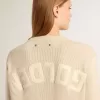 Pulover bej pentru femei cu inscripția „Golden” pe spate Pulover bej pentru femei cu inscripția „Golden” pe spate