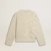 Pulover bej pentru femei cu modele CNY Pulover bej pentru femei cu modele CNY