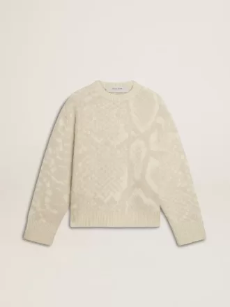 Pulover bej pentru femei cu modele CNY